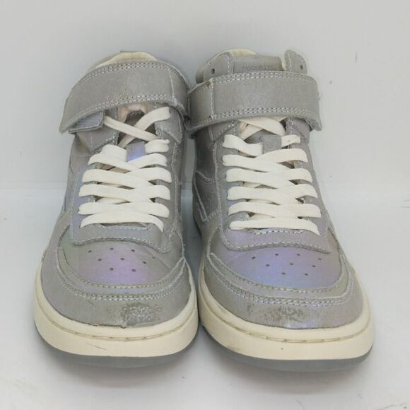 Zara Womens Pre-owned Designer Pearl Gray Lace-up Easy Close Sneakers - sz. 4 - Picture 2 of 6